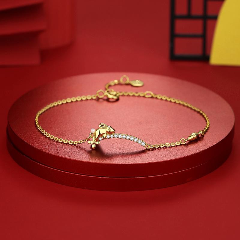 Bao Yi Long S925 Silver Moon Rabbit Bracelet - Golden Osmanthus Charm, Chinese Style Women s Jewelry 925 Silver
Bao Yi Long S925 Silver Moon Rabbit Bracelet - Golden Osmanthus Charm, Chinese Style Women s Jewelry 925 Silver