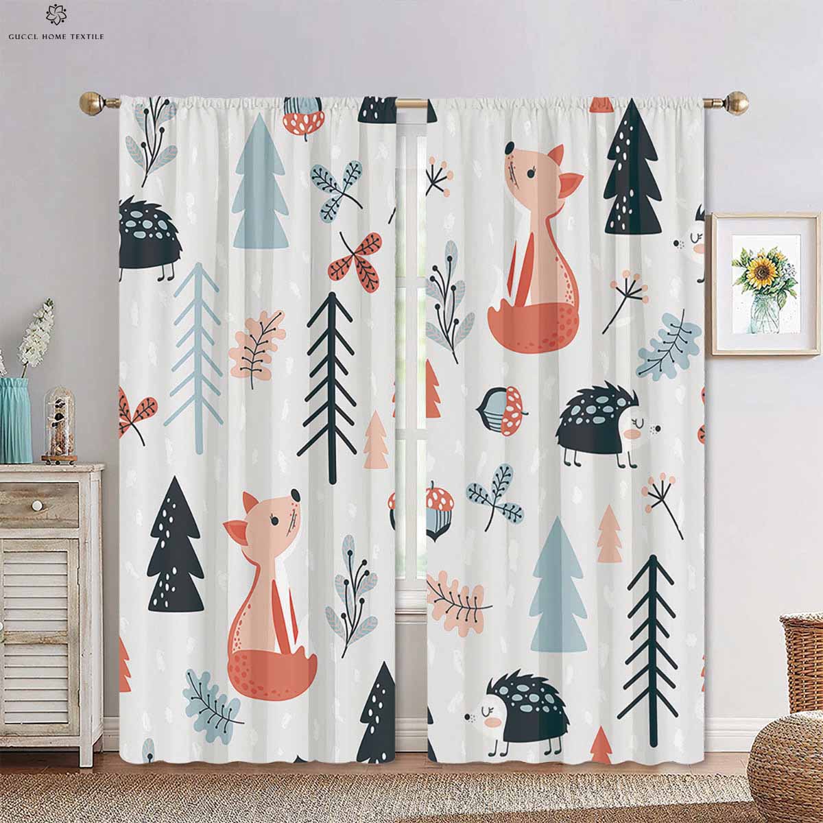 Шторы с рисунком животных из мультфильма «Радужный лес», декоративные шторы для детской комнаты, легко стирать и ухаживать, спальня, гостиная W50xH130(CM)x2PCS&Grommet Top
Шторы с рисунком животных из мультфильма «Радужный лес», декоративные шторы для детской комнаты, легко стирать и ухаживать, спальня, гостиная W50xH130(CM)x2PCS&Grommet Top
