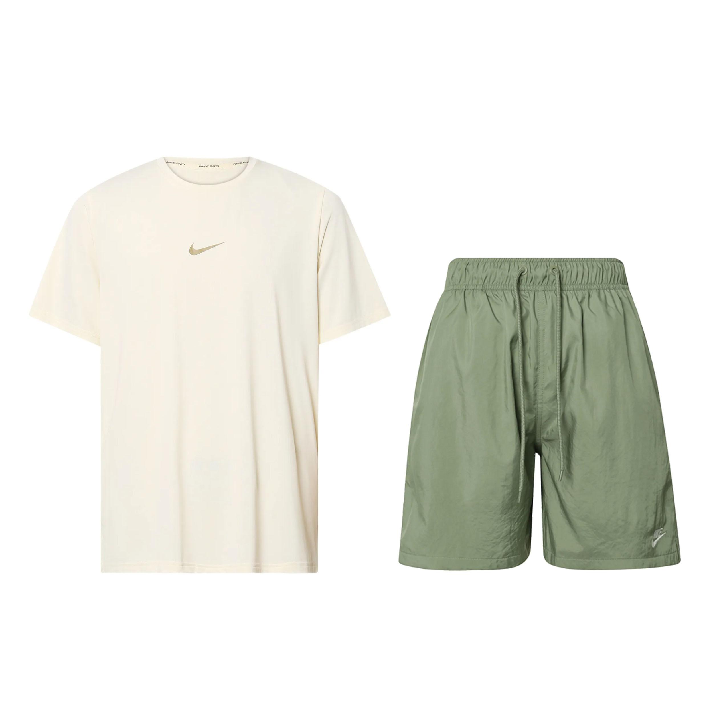 Nike Футболка с коротким рукавом и круглым вырезом с буквенным принтом, фитнес-брюки со шнуровкой и средней талией, повседневные спортивные комплекты для мужчин FQ6998-110+FN3308-386
Nike Футболка с коротким рукавом и круглым вырезом с буквенным принтом, фитнес-брюки со шнуровкой и средней талией, повседневные спортивные комплекты для мужчин FQ6998-110+FN3308-386