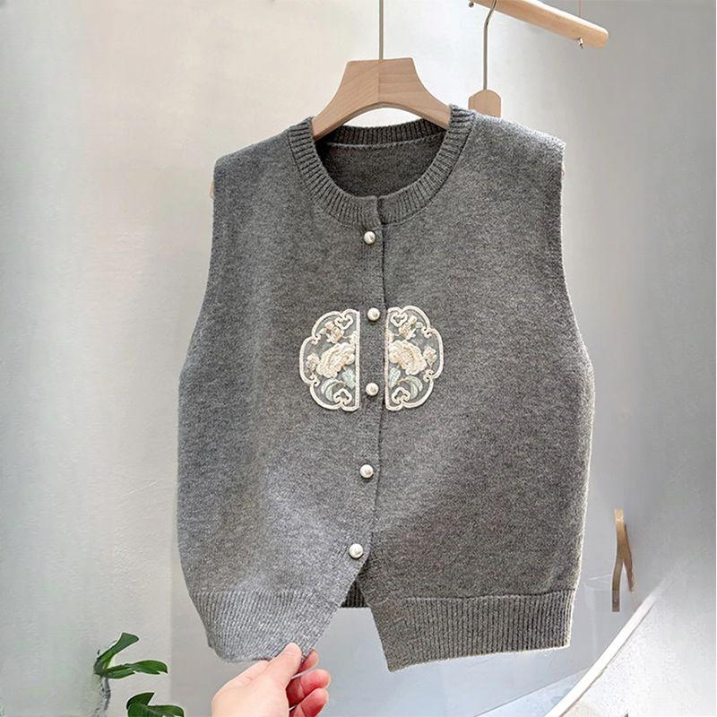 Женский вязаный жилет Весенний дизайн Круглый вырез Вышитый Внутренний жилет Топ S
Женский вязаный жилет Весенний дизайн Круглый вырез Вышитый Внутренний жилет Топ S