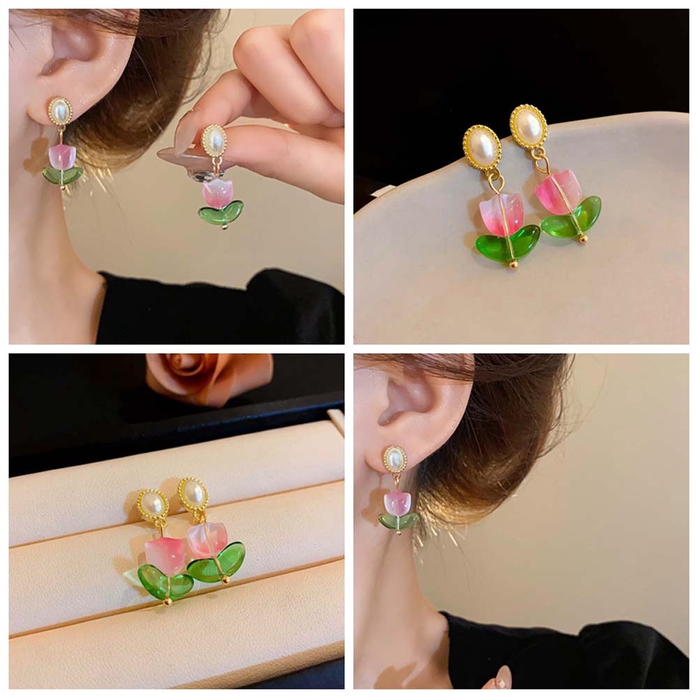 Versatile Temperament Tulip Flower Drop Earrings Fashion Jewelry Tulip Pearl Stud Earrings Travel розовый/зелёный
Versatile Temperament Tulip Flower Drop Earrings Fashion Jewelry Tulip Pearl Stud Earrings Travel розовый/зелёный