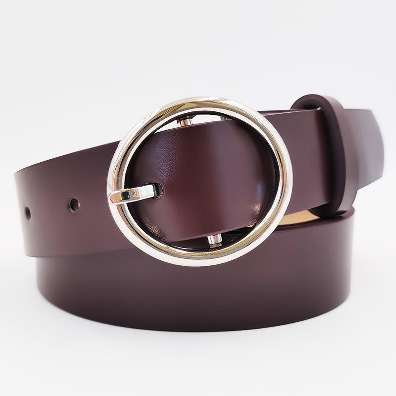 Овальный женский ремень из полиуретана с японской пряжкой, персонализированный ремень для джинсов в корейском стиле 105cm