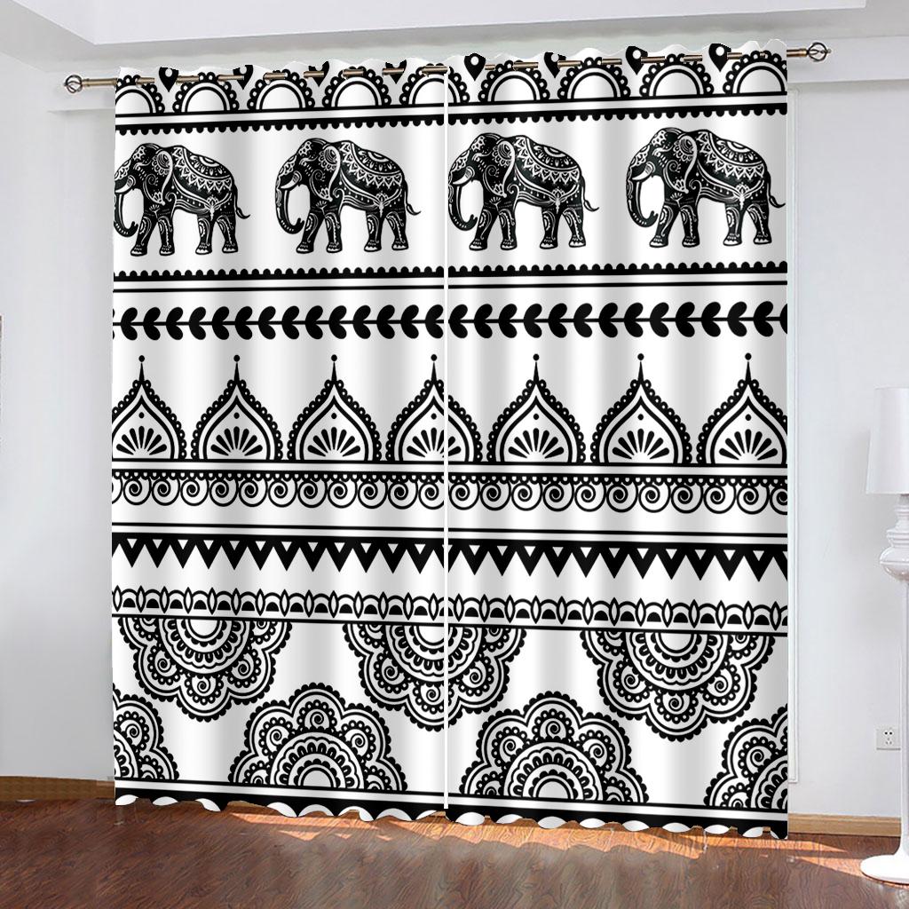 Bohemian Elephant Printed Woven Curtains Two Independent Curtains on The Left and Right Blackout Curtains for Bedrooms 132cmx160cm
Bohemian Elephant Printed Woven Curtains Two Independent Curtains on The Left and Right Blackout Curtains for Bedrooms 132cmx160cm