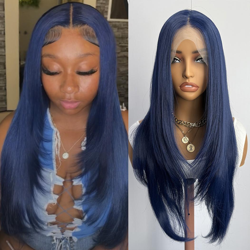 AIMEYA Dark Blue Layered Cut Wig 13x4 Lace Front Wig Long Wave Synthetic Hair Glueless Daily Use Cosplay Women s Wig Natural (Dark Blue,18inches)
AIMEYA Dark Blue Layered Cut Wig 13x4 Lace Front Wig Long Wave Synthetic Hair Glueless Daily Use Cosplay Women s Wig Natural (Dark Blue,18inches)