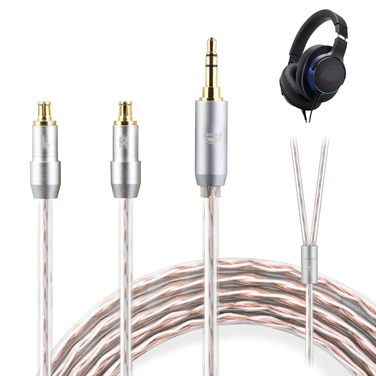 okcsc JBX Headphone Cable A2DC for Earphones and Headphones for Compatible with OFC Length Re-Cable Audio-Technica ATH-ADX5000, ESW950, SR9, AP2000TI,
okcsc JBX Headphone Cable A2DC for Earphones and Headphones for Compatible with OFC Length Re-Cable Audio-Technica ATH-ADX5000, ESW950, SR9, AP2000TI,
