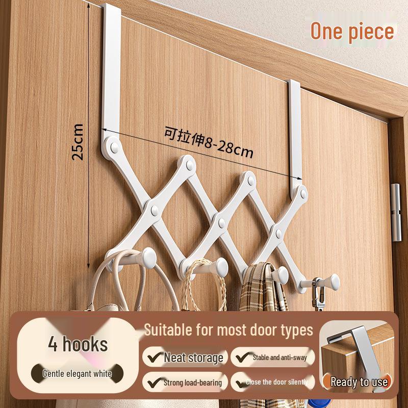 Retractable No-Punch Over-the-Door Coat Hook and Clothes Rack
Retractable No-Punch Over-the-Door Coat Hook and Clothes Rack