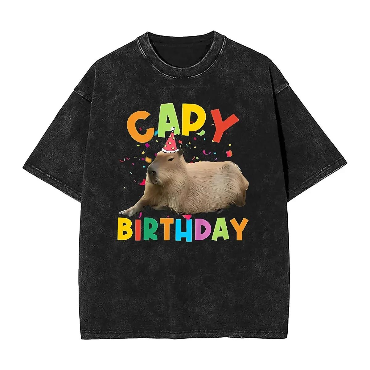 Vintage washed T shirt funny animal capybara loose T shirts birthday tshirt for men summer Y2K basic printed top tees 3XL
Vintage washed T shirt funny animal capybara loose T shirts birthday tshirt for men summer Y2K basic printed top tees 3XL