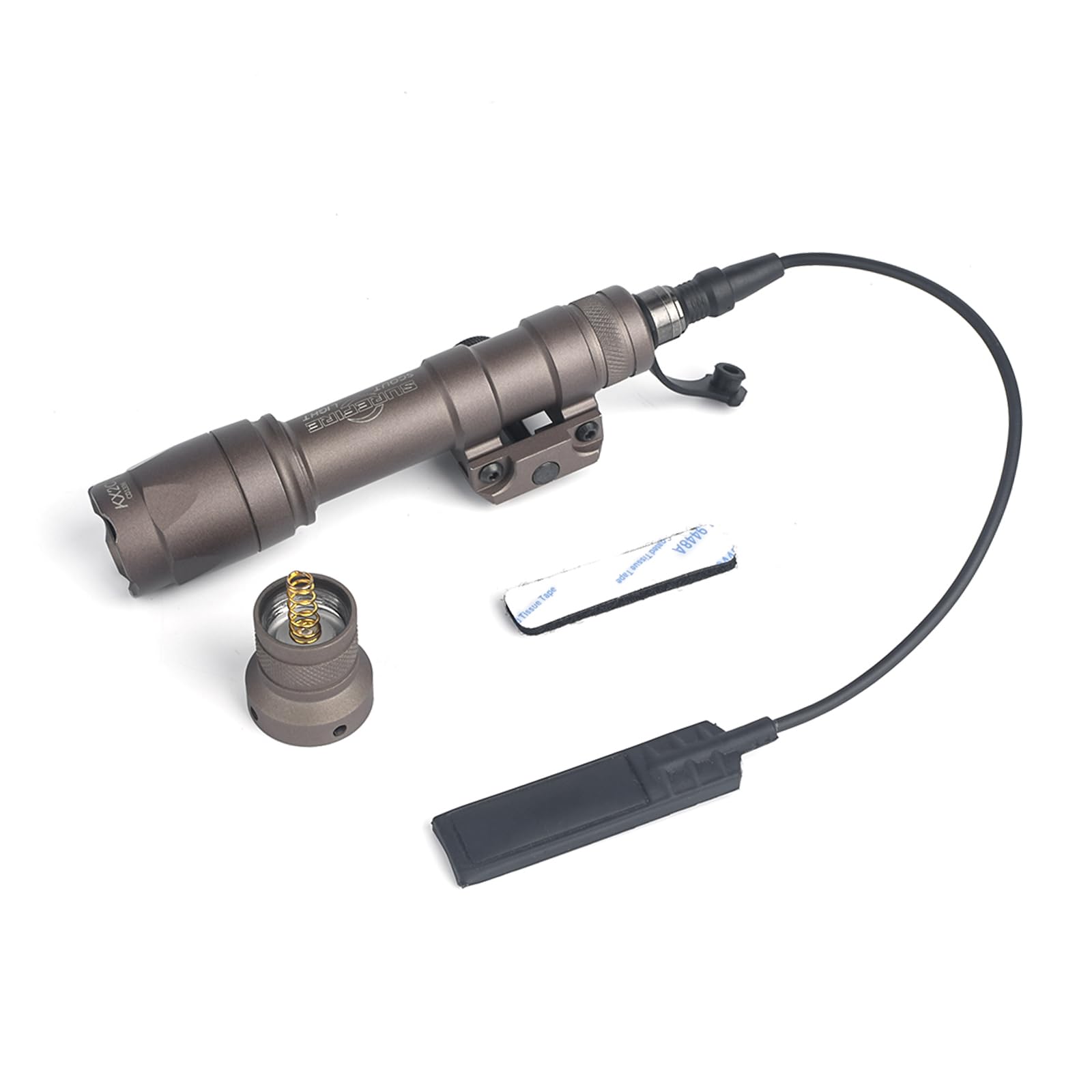 Тактичний ліхтар WADSN M600C типу Scout з дистанційним та кнопковим перемикачем, сумісний з рейкою 20 мм, 600 люмен, тактичне світло для страйкболу (Тан)
Тактичний ліхтар WADSN M600C типу Scout з дистанційним та кнопковим перемикачем, сумісний з рейкою 20 мм, 600 люмен, тактичне світло для страйкболу (Тан)