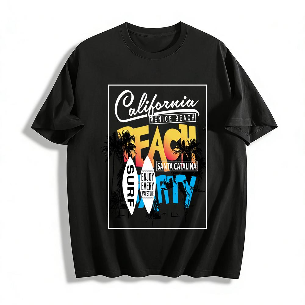 Beach Surf Party Print Casual T-Shirt Vacation Style Loose Top Pure cotton T-shirt XXS
Beach Surf Party Print Casual T-Shirt Vacation Style Loose Top Pure cotton T-shirt XXS