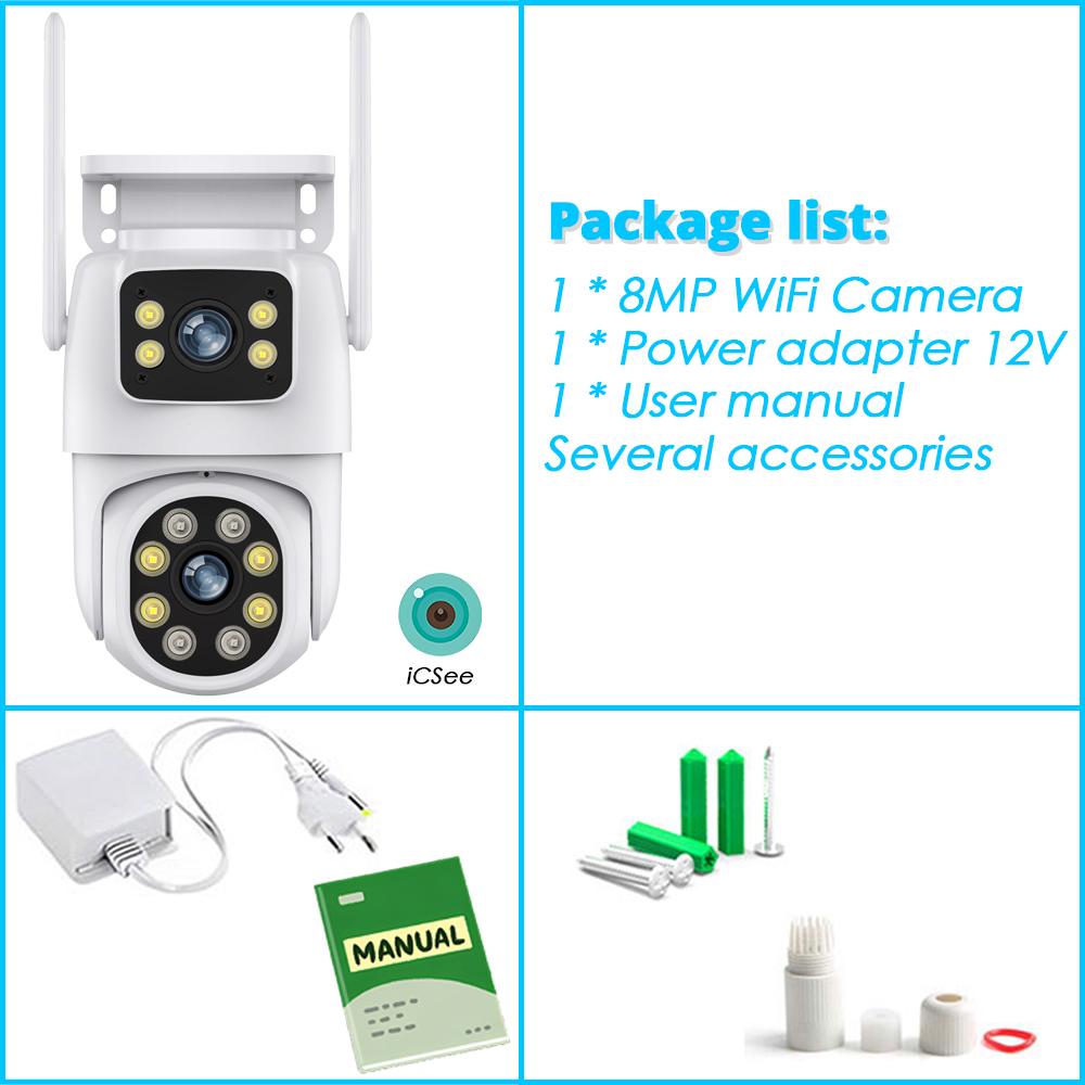 ICSEE 8MP HD Surveillance WiFi Outdoor Waterproof Wireless Security Camera Dual Lens Smart Home IP Cameras Auto Tracking UK Plug білий
ICSEE 8MP HD Surveillance WiFi Outdoor Waterproof Wireless Security Camera Dual Lens Smart Home IP Cameras Auto Tracking UK Plug білий