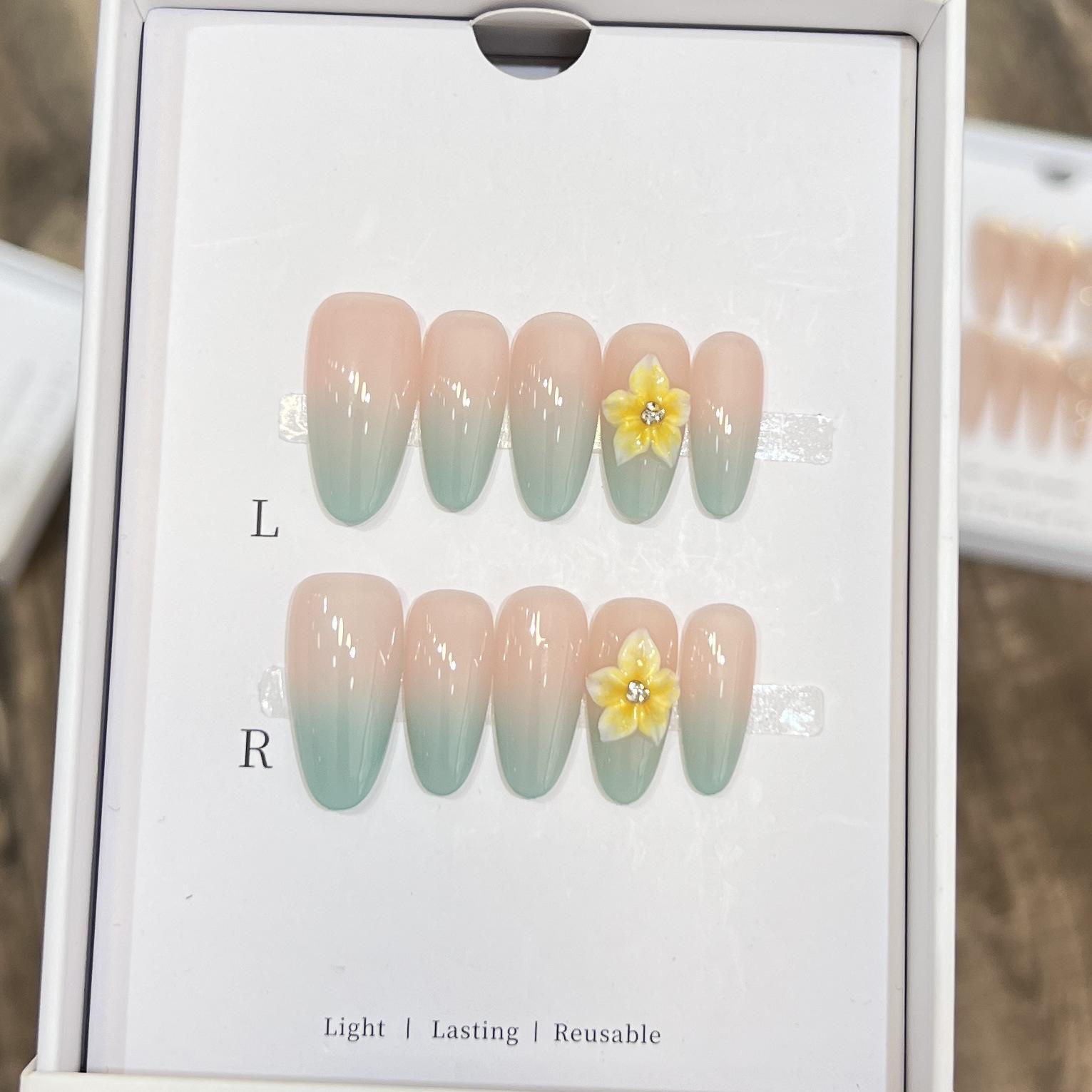 Dairuisen Nude Green 3D Handcrafted French Manicure Wearable Removable Nails Extra Small XS
Dairuisen Nude Green 3D Handcrafted French Manicure Wearable Removable Nails Extra Small XS