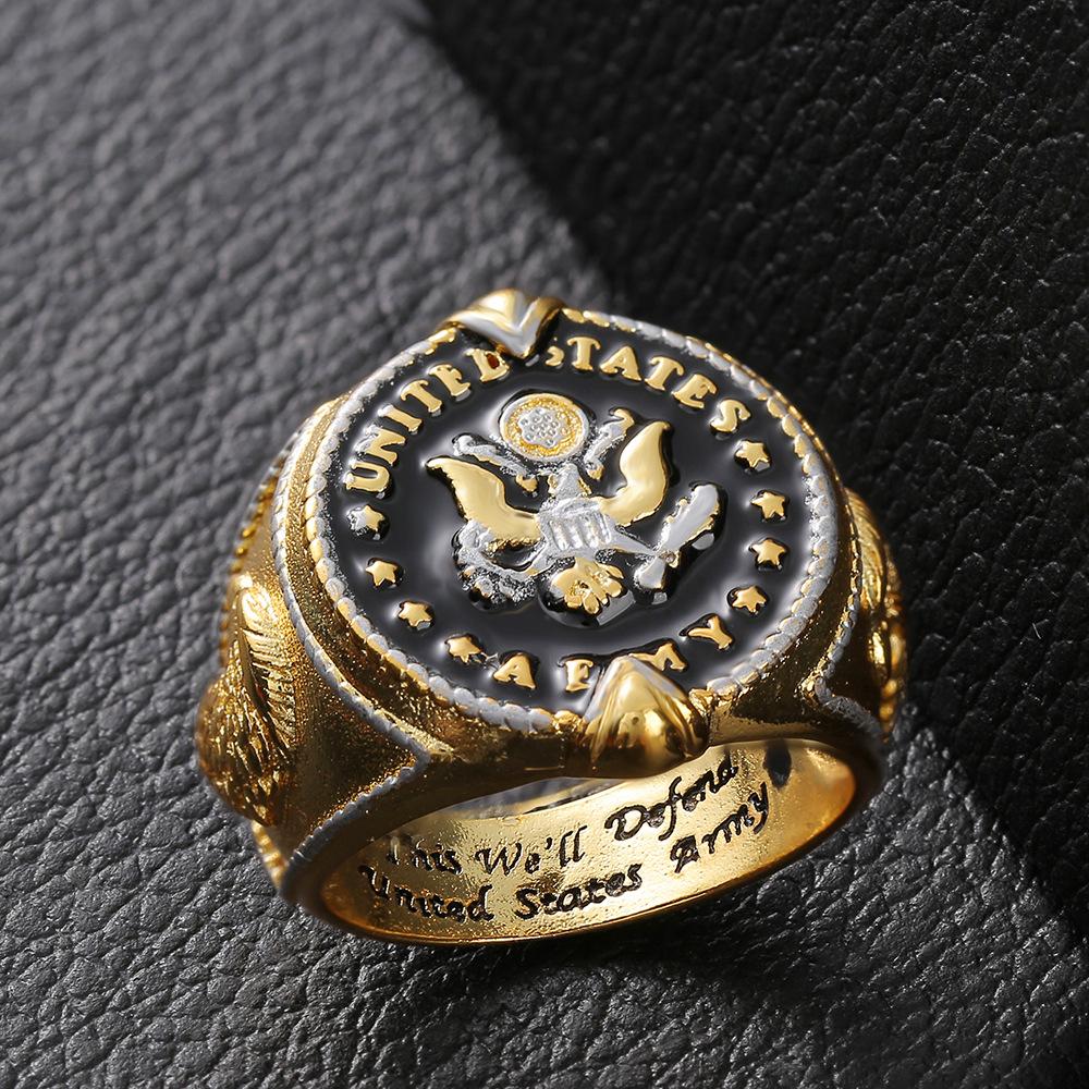 This We ll Defend Mens Two Tone Ring with US Federal Army Emblem Slogan Stylish Military Jewelry no. 11
This We ll Defend Mens Two Tone Ring with US Federal Army Emblem Slogan Stylish Military Jewelry no. 11