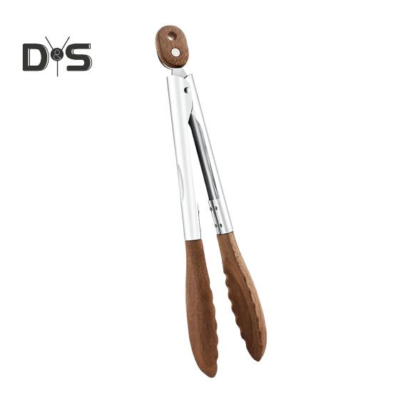 Кухонні щипці з нержавіючої сталі з горіхового дерева Затискач для їжі з механізмом фіксації Термостійкий щипчик для салату для приготування їжі на грилі A
Кухонні щипці з нержавіючої сталі з горіхового дерева Затискач для їжі з механізмом фіксації Термостійкий щипчик для салату для приготування їжі на грилі A