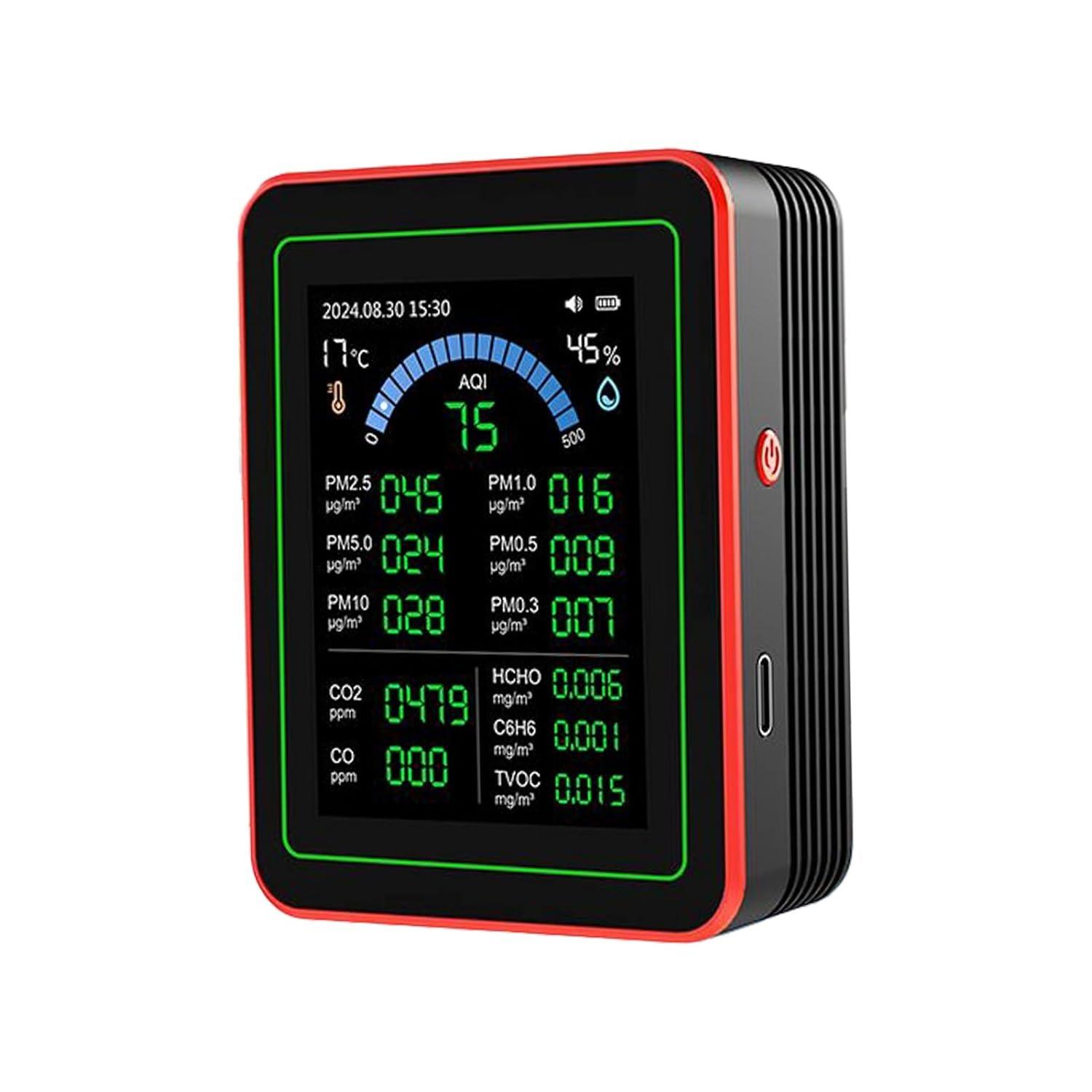 18 in 1 Air Quality Monitor Weytoll Smart Air Quality Tester Temperature and Humidity Meter with Color Screen for Home Office, Detect Indoor PM0.3 чорний
18 in 1 Air Quality Monitor Weytoll Smart Air Quality Tester Temperature and Humidity Meter with Color Screen for Home Office, Detect Indoor PM0.3 чорний