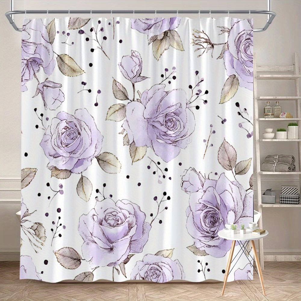 1Pc Lavender Purple Floral Shower Curtain - Polyester Fabric, Machine Washable, With Hooks, Suitable For Bathroom Decoration W60H190(CM)-1 Pcs
1Pc Lavender Purple Floral Shower Curtain - Polyester Fabric, Machine Washable, With Hooks, Suitable For Bathroom Decoration W60H190(CM)-1 Pcs