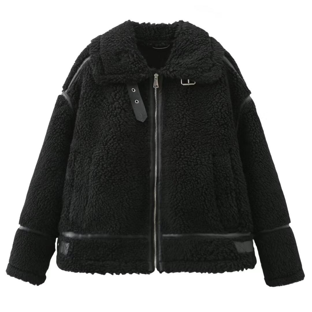Winter New Design Fashion Women Fur Collar Coat Long Sleeve Thick Warm Zipper Jacket Casual Loose Lamb Wool Outwear L чорний
Winter New Design Fashion Women Fur Collar Coat Long Sleeve Thick Warm Zipper Jacket Casual Loose Lamb Wool Outwear L чорний