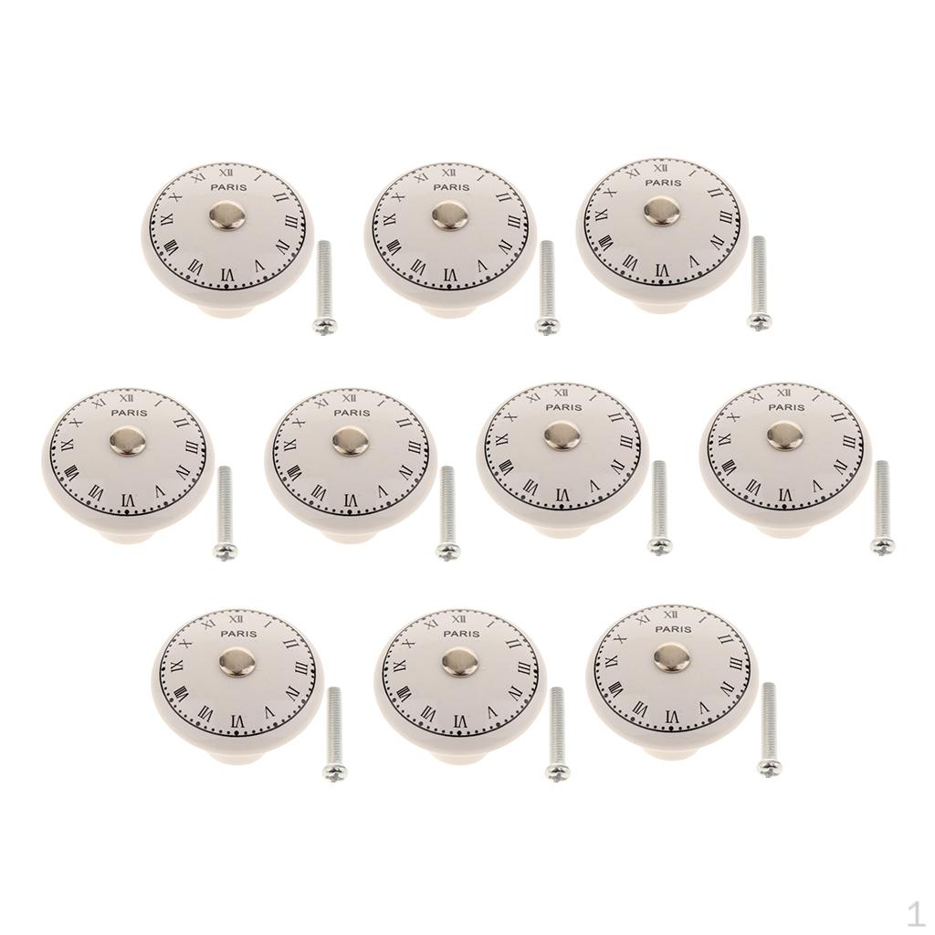 10 шт круглые 38 мм керамические ручки для шкафа для кухонного шкафа Ретро римские цифры напечатаны
10 шт круглые 38 мм керамические ручки для шкафа для кухонного шкафа Ретро римские цифры напечатаны