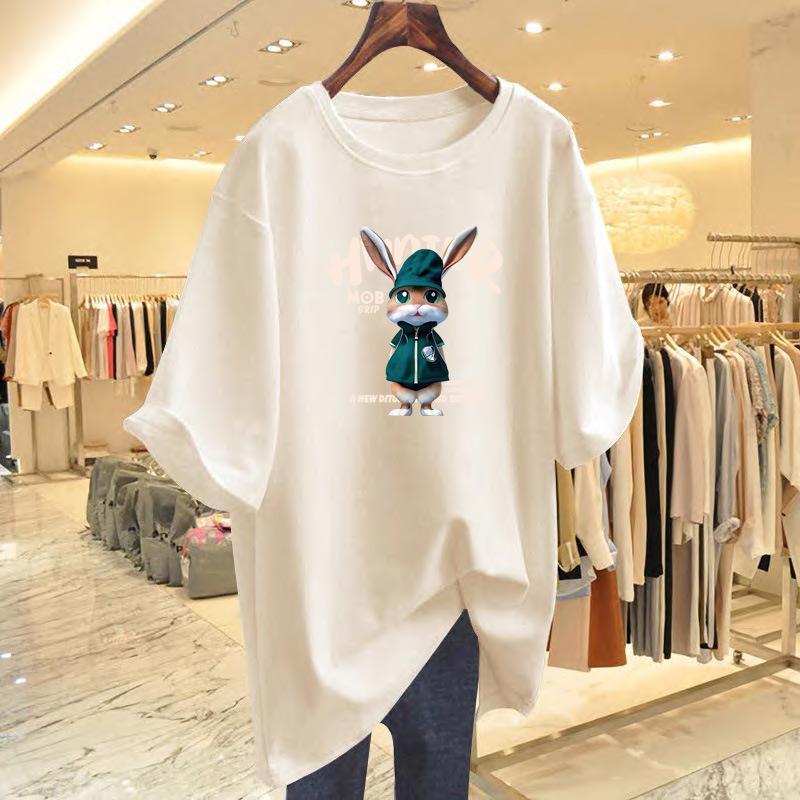 Summer new cotton fashion rabbit print loose short-sleeved t-shirt women s top bottoming shirt S
Summer new cotton fashion rabbit print loose short-sleeved t-shirt women s top bottoming shirt S