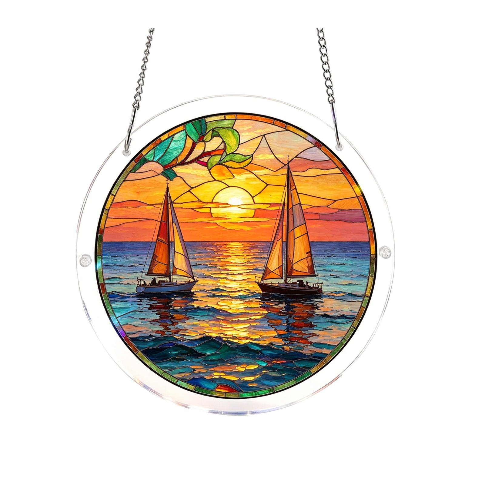 2D Acrylic Hanging Puzzle Suncatcher Window Ornament with Chain Floral and Landscape Design for Home Decoration and Gift One Size
2D Acrylic Hanging Puzzle Suncatcher Window Ornament with Chain Floral and Landscape Design for Home Decoration and Gift One Size