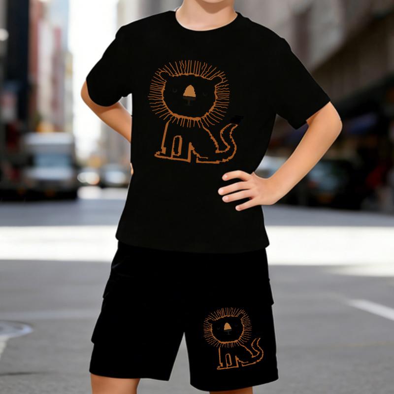 Boys 2 Piece Cartoon Lion Printed Outfit, Short Sleeve T-Shirt and Shorts Set for Kids Age 5-14,White Sporty Casual Summer Clothes 5-6 Years чёрный
Boys 2 Piece Cartoon Lion Printed Outfit, Short Sleeve T-Shirt and Shorts Set for Kids Age 5-14,White Sporty Casual Summer Clothes 5-6 Years чёрный
