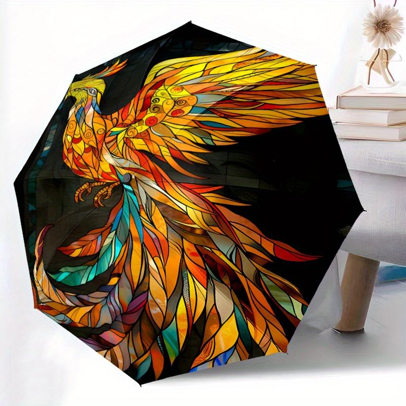 1pc Automatic Open/Close Umbrella with Stained Glass Phoenix Design - Elegant Red, Orange, Yellow, Black, Blue, Green, Purple, (as the picture,Iron&8K)
1pc Automatic Open/Close Umbrella with Stained Glass Phoenix Design - Elegant Red, Orange, Yellow, Black, Blue, Green, Purple, (as the picture,Iron&8K)