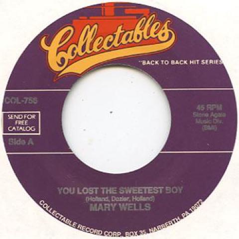 7-дюймовая пластинка MARY WELLS - You Lost The Sweetest Boy / I Don t COL756 Коллекционные предметы 1961 США Соул/Фанк
7-дюймовая пластинка MARY WELLS - You Lost The Sweetest Boy / I Don t COL756 Коллекционные предметы 1961 США Соул/Фанк