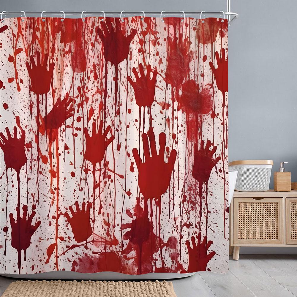 Scary Blood Handprints Halloween Shower Curtain Scary Shadow Blood Bathtub Polyester Shower Curtains Bathroom Decor With Hooks W60H190(CM)-1 Pcs
Scary Blood Handprints Halloween Shower Curtain Scary Shadow Blood Bathtub Polyester Shower Curtains Bathroom Decor With Hooks W60H190(CM)-1 Pcs