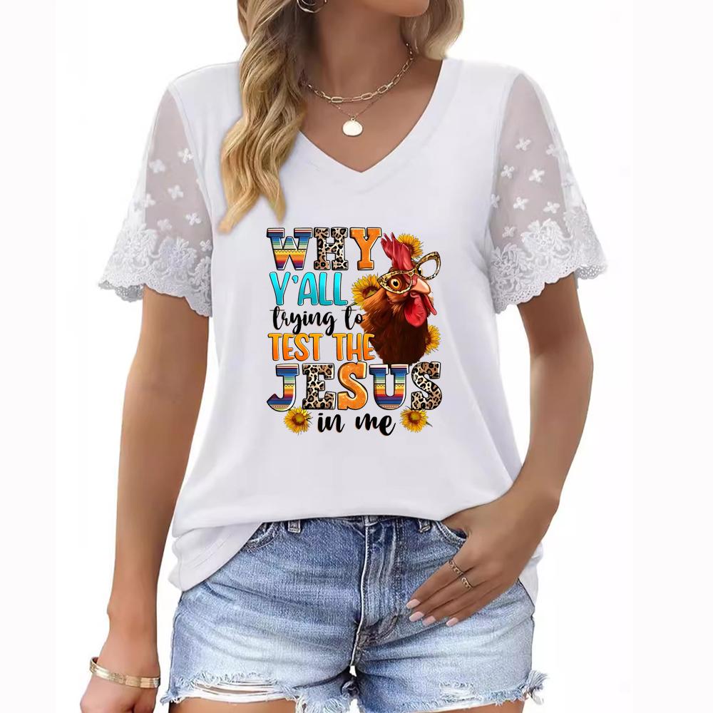 Новые поступления женской одежды больших размеров: Топ с короткими рукавами и V-образным вырезом, кружевными деталями и цветочным принтом на лето 3XL
Новые поступления женской одежды больших размеров: Топ с короткими рукавами и V-образным вырезом, кружевными деталями и цветочным принтом на лето 3XL