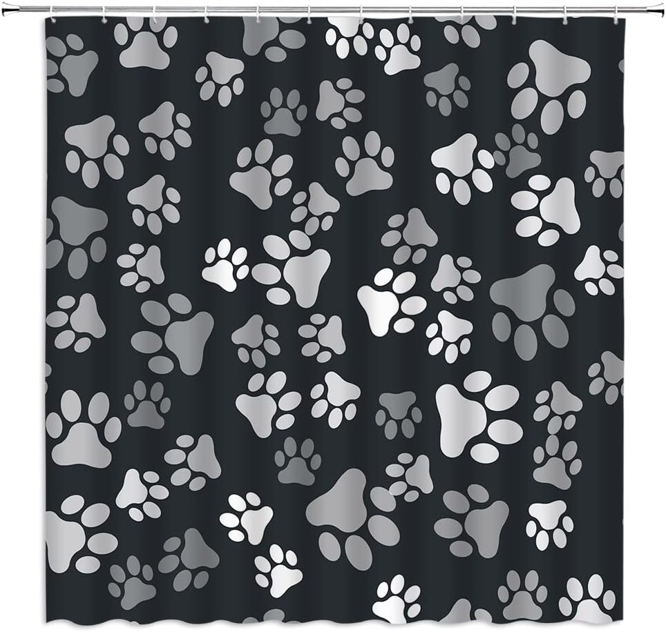 Paw Print Shower Curtain Dog Paw Print Black White Gray Pet Animal Lover Creative Modern Cute Bathroom Home Decor With Hook W60H190(CM)-1 Pcs
Paw Print Shower Curtain Dog Paw Print Black White Gray Pet Animal Lover Creative Modern Cute Bathroom Home Decor With Hook W60H190(CM)-1 Pcs