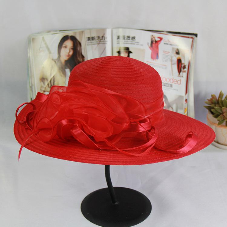 Spring And Summer Mesh Sun Hat Eugen Yarn Flower Temperament Wedding Hat Sun Protection Dome Big Eaves Hat Fashion Hat Women M(56-58cm) червоний
Spring And Summer Mesh Sun Hat Eugen Yarn Flower Temperament Wedding Hat Sun Protection Dome Big Eaves Hat Fashion Hat Women M(56-58cm) червоний