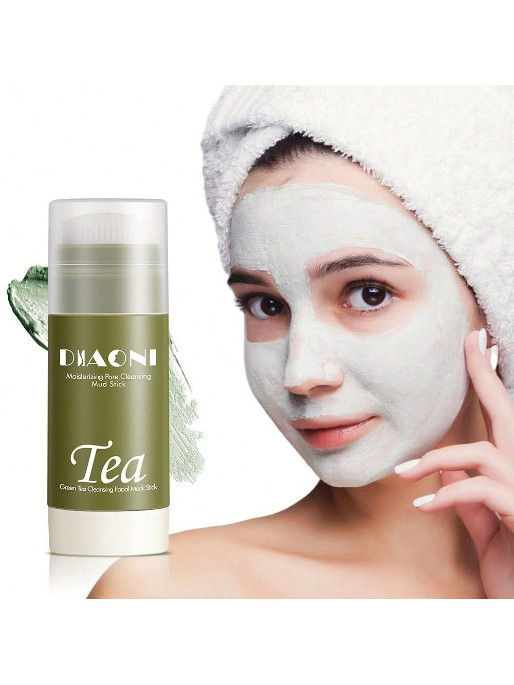 1 шт., 20 г, грязевая маска с зеленым чаем, твердая маска для лица, контроль жирности, глубоко очищающая поры и мазок от прыщей, маска для лица зелёный