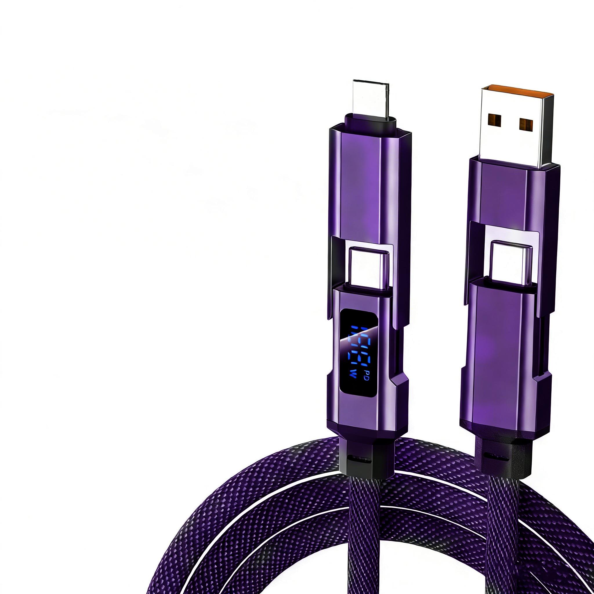 4 In 1 Data Cable Digital display Charging PD 65W USB Type C for IPhone 15 14 13 for Xiaomi Redmi OPPO Fast Transfer Cable фіолетовий
4 In 1 Data Cable Digital display Charging PD 65W USB Type C for IPhone 15 14 13 for Xiaomi Redmi OPPO Fast Transfer Cable фіолетовий
