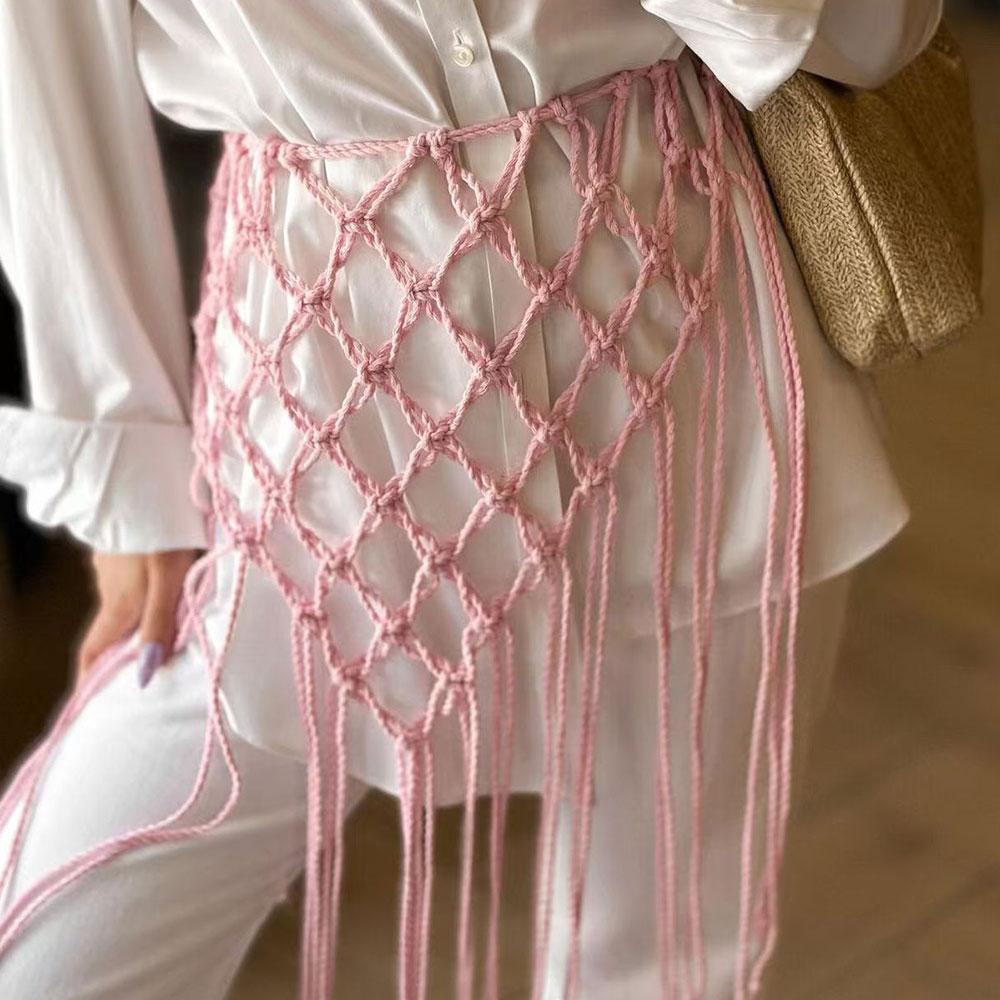 Bohemian Mesh Tassel Waistband Netted Fringe Waistline Handwoven Bikini Cover Up Skirt Fashion Butt Curtain Jeans Girdle Top рожевий
Bohemian Mesh Tassel Waistband Netted Fringe Waistline Handwoven Bikini Cover Up Skirt Fashion Butt Curtain Jeans Girdle Top рожевий