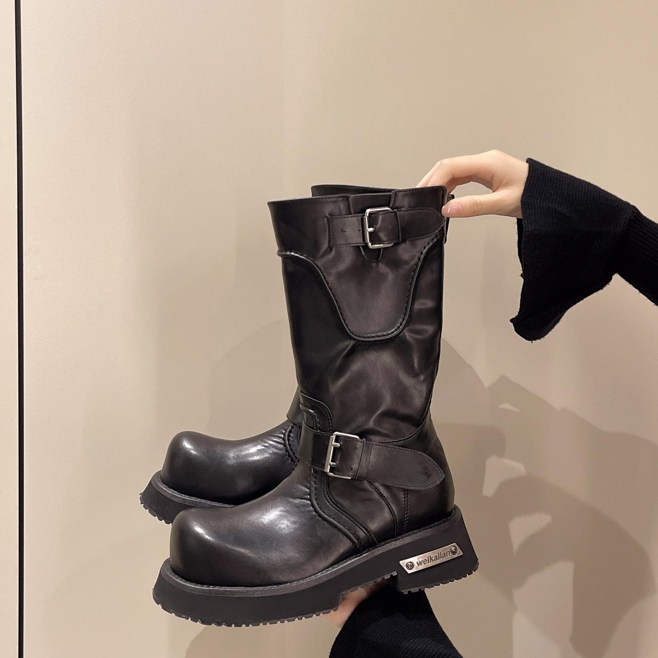 Vintage Biker Boots - Unisex Style with Buckle Mid-Calf Chunky-Toe Biker Boots 41 чёрный
Vintage Biker Boots - Unisex Style with Buckle Mid-Calf Chunky-Toe Biker Boots 41 чёрный