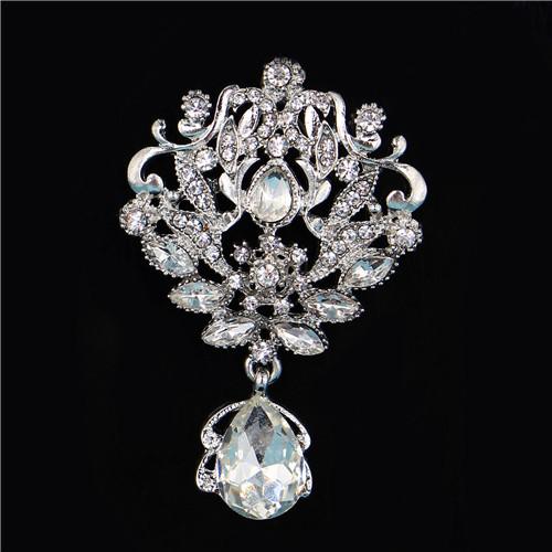 DIEZI Luxury White Crystal Water Drop Brooches for Wedding Women Party Dress Silver Color Rhinestone Bridal Bouquet Brooch pins
DIEZI Luxury White Crystal Water Drop Brooches for Wedding Women Party Dress Silver Color Rhinestone Bridal Bouquet Brooch pins