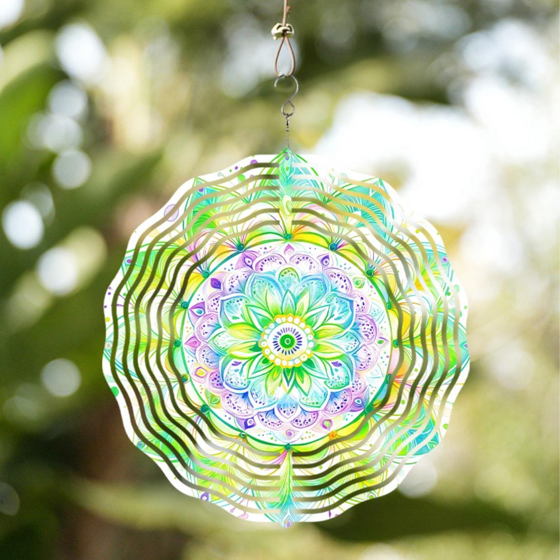 10 Inch Metal Mandala Flower Wind Spinner Vibrant Hanging Decor for Garden Patio Outdoor 360 Degree Hook Elegant Gift for Spring Summer Fall 01A
10 Inch Metal Mandala Flower Wind Spinner Vibrant Hanging Decor for Garden Patio Outdoor 360 Degree Hook Elegant Gift for Spring Summer Fall 01A