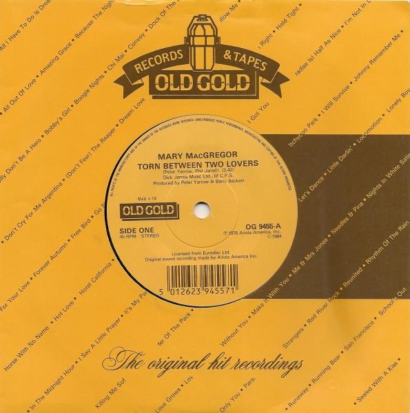7inch Record MARY MACGREGOR / JENNIFER WARNES - Torn Between Two Lovers / Right Tim OG9455 Old Gold UK Pop Used
7inch Record MARY MACGREGOR / JENNIFER WARNES - Torn Between Two Lovers / Right Tim OG9455 Old Gold UK Pop Used