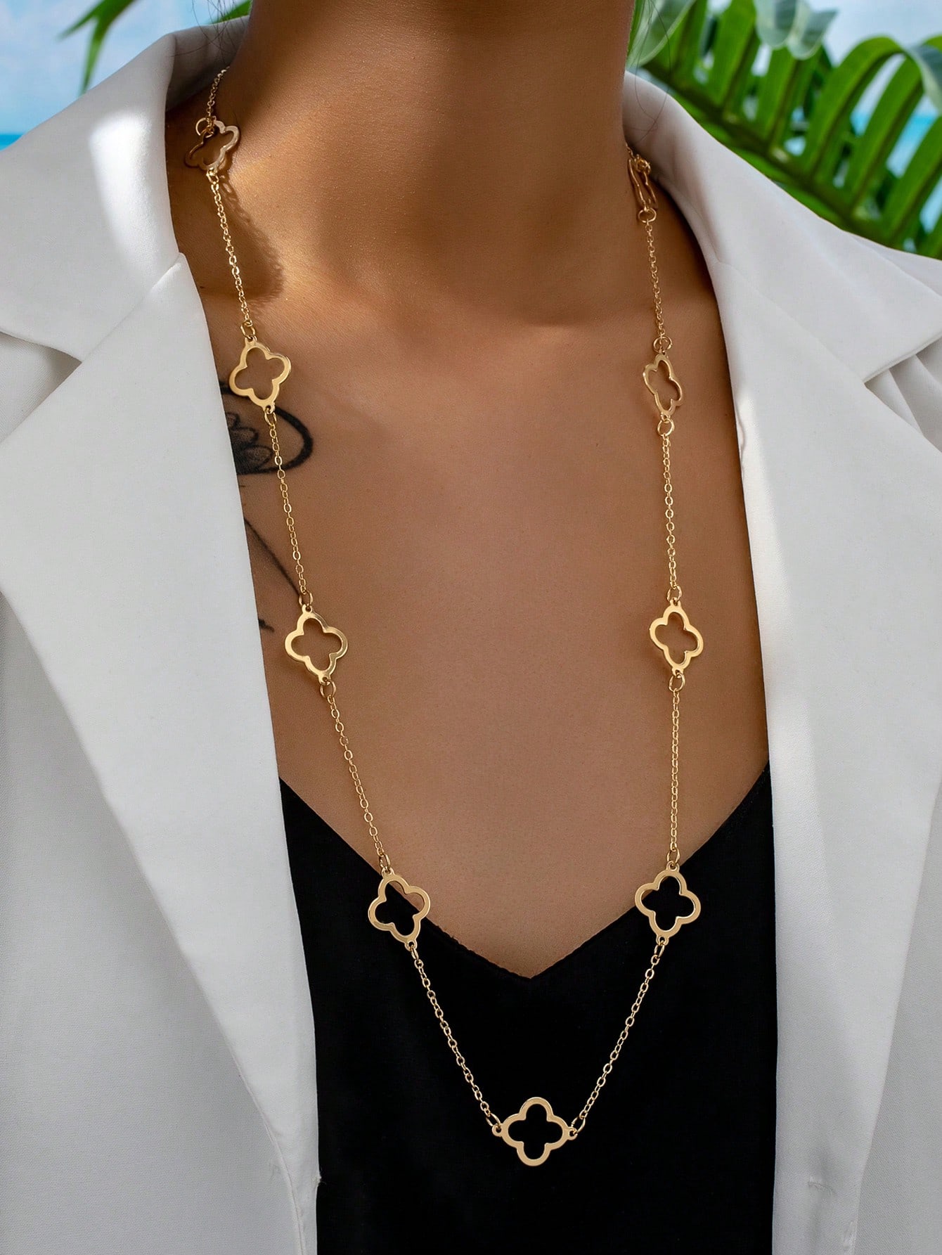 Gold Four Leaf Clover Necklace Clover Pendant Station Necklaces for Women Gold Plated Stainless Steel Lucky Leaf Jewelry
Gold Four Leaf Clover Necklace Clover Pendant Station Necklaces for Women Gold Plated Stainless Steel Lucky Leaf Jewelry