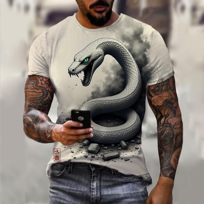Крутая футболка с рисунком животных для мужчин, топы с коротким рукавом и 3D-принтом «Год Змеи», летние повседневные свободные футболки с круглым вырезом M
Крутая футболка с рисунком животных для мужчин, топы с коротким рукавом и 3D-принтом «Год Змеи», летние повседневные свободные футболки с круглым вырезом M