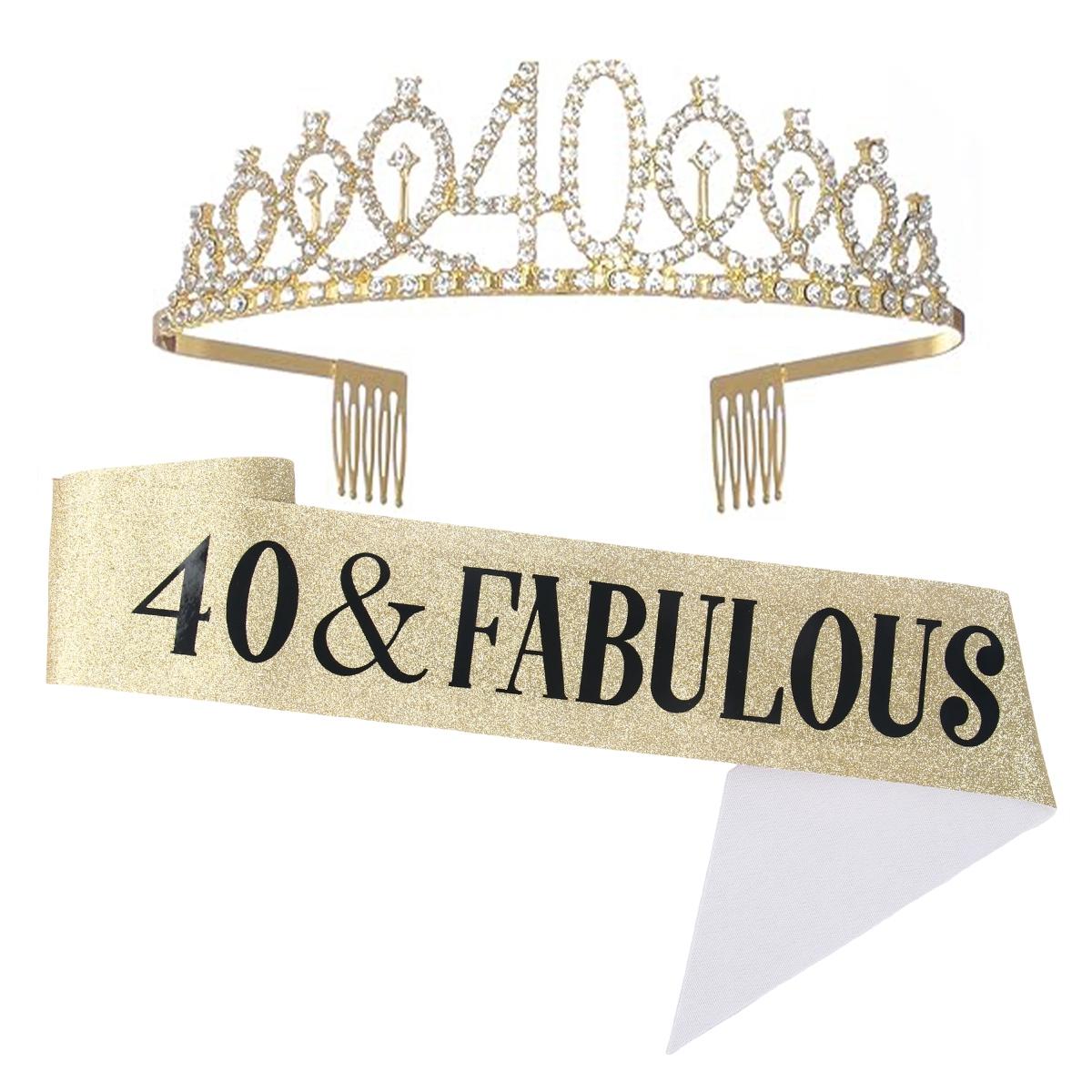 Gold Silver Glitter Birthday Tiara & Sash for Women Glitter Crystal Crown Sash Set 30 40 50th Birthday Party Decor Favor Gift
Gold Silver Glitter Birthday Tiara & Sash for Women Glitter Crystal Crown Sash Set 30 40 50th Birthday Party Decor Favor Gift