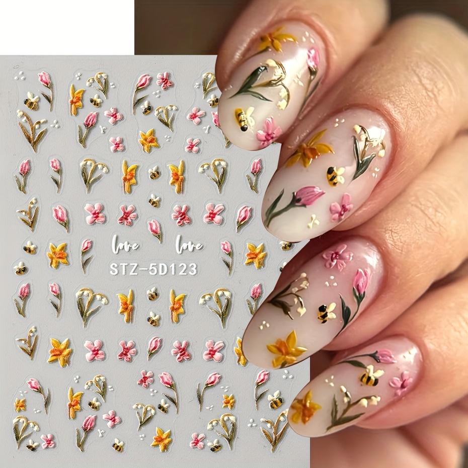 Self-Adhesive Nail Art Stickers - Cute Bee, Ladybug, Tulips, Lily & Mixed Flowers Design with Strawberry Accents, Glitter Finish
Self-Adhesive Nail Art Stickers - Cute Bee, Ladybug, Tulips, Lily & Mixed Flowers Design with Strawberry Accents, Glitter Finish