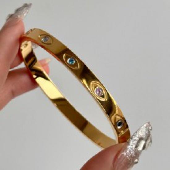 2022 Dazan Новый Ins 18K позолоченный браслет из нержавеющей стали Eye Of Prophecy с цветным цирконом и полированным супер-блеском для 17cm золотой
2022 Dazan Новый Ins 18K позолоченный браслет из нержавеющей стали Eye Of Prophecy с цветным цирконом и полированным супер-блеском для 17cm золотой