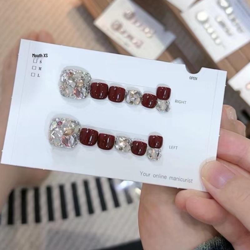 Cherry Diamond Sparkle Handmade Press-On Toenails – High-End Whitening Nail Art for Summer. Sparkly Cherry 14 pcs Foot Nail Art M
Cherry Diamond Sparkle Handmade Press-On Toenails – High-End Whitening Nail Art for Summer. Sparkly Cherry 14 pcs Foot Nail Art M