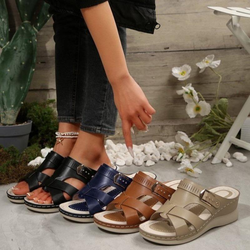 New Style Shoes Large-sized Casual Shoes Wedge Heel Buckle Beach One-shoulder Flip-flops 43 темно-синього кольору
New Style Shoes Large-sized Casual Shoes Wedge Heel Buckle Beach One-shoulder Flip-flops 43 темно-синього кольору