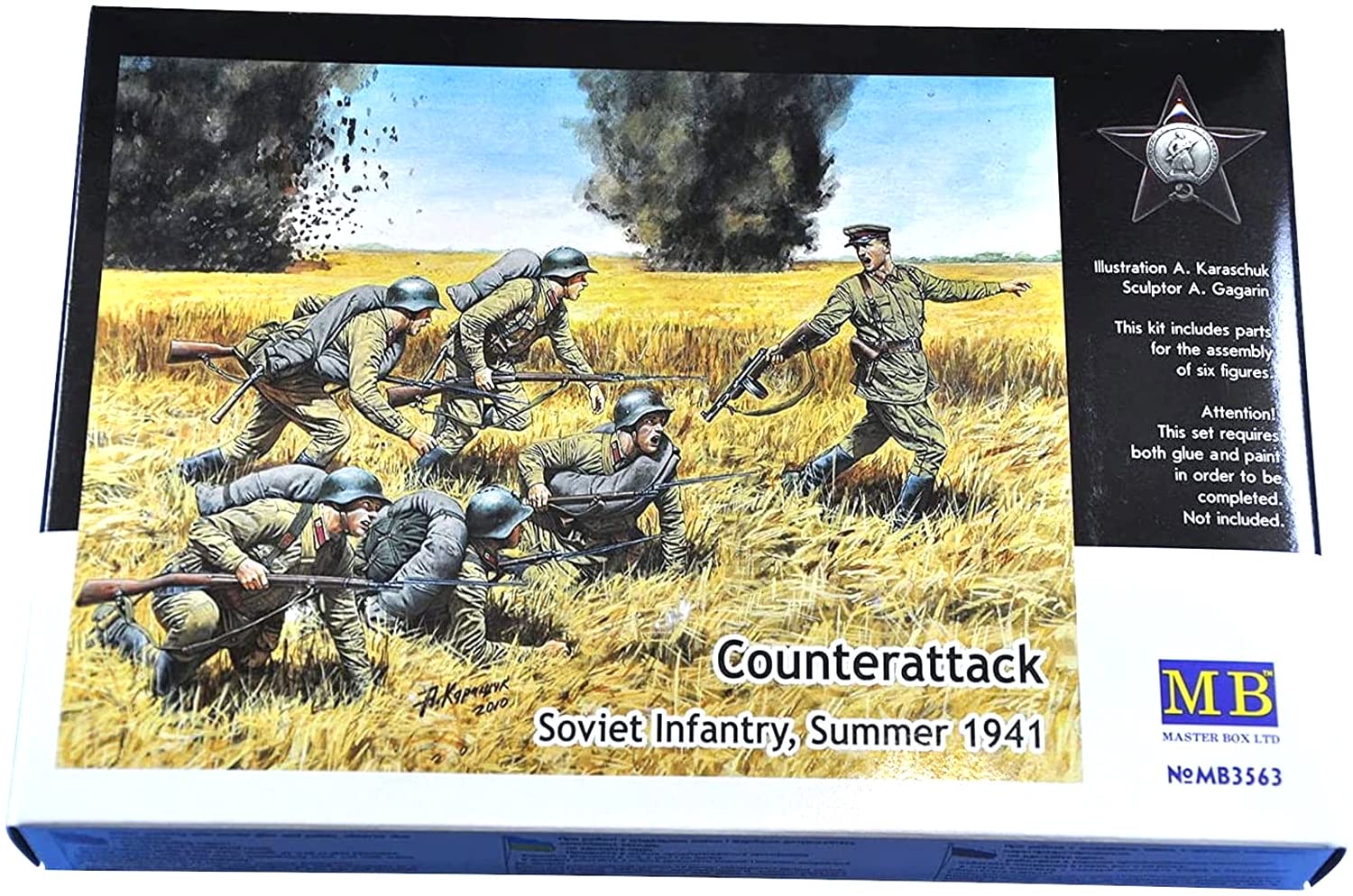 Master Box Soviet Infantry Assault Scene 1941 12 Pose Multi Set 6 Figures Plastic Model MB35063 1/35
Master Box Soviet Infantry Assault Scene 1941 12 Pose Multi Set 6 Figures Plastic Model MB35063 1/35