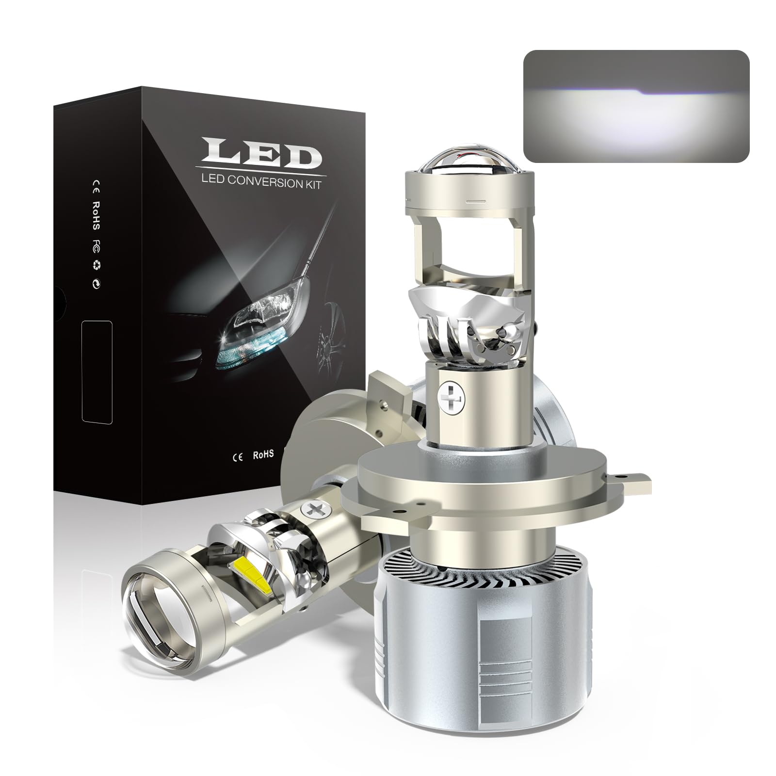 UNI-SHINE H4 LED Headlight for Cars, New 6D Focusing Lens, 18,000 Lumens, Single 55 H4
UNI-SHINE H4 LED Headlight for Cars, New 6D Focusing Lens, 18,000 Lumens, Single 55 H4