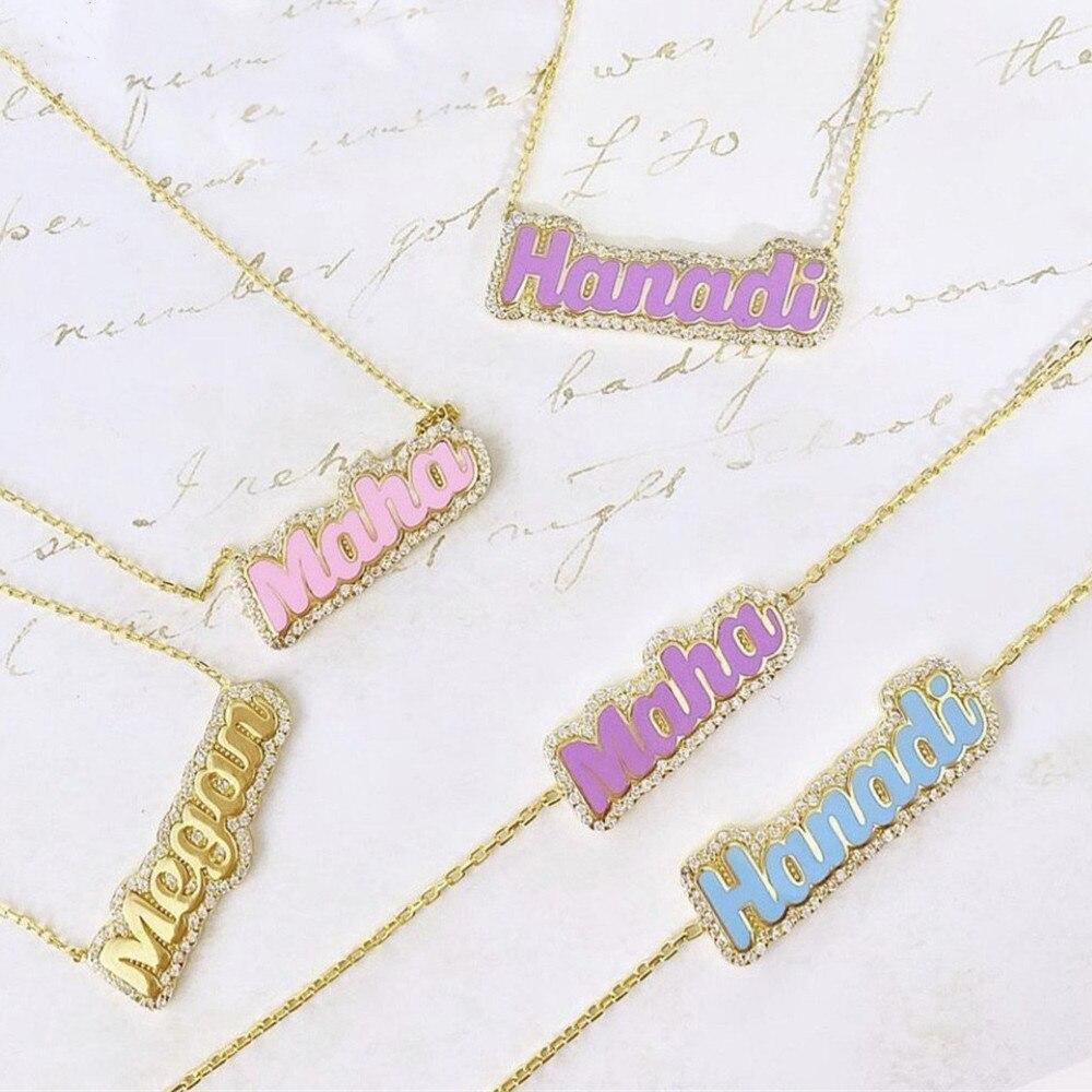LW Custom Enamel Bubble Letters Necklace For Women Cute Personalized Zircon Nameplate Pendant Necklace Jewelry Gift 40cm розовый
LW Custom Enamel Bubble Letters Necklace For Women Cute Personalized Zircon Nameplate Pendant Necklace Jewelry Gift 40cm розовый