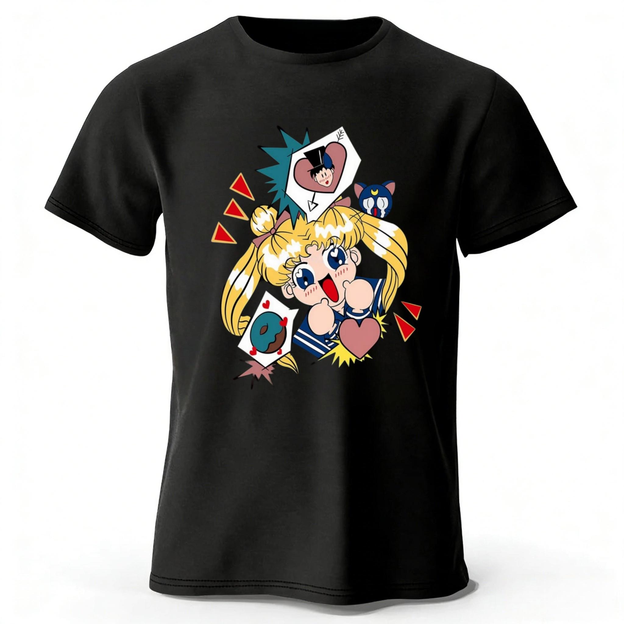 Summer Sailor Moon Retro Style Pure Cotton T-shirt Men Daily Fashion Casual Comfortable Plus-size Short Sleeves Tees XXXL чёрный
Summer Sailor Moon Retro Style Pure Cotton T-shirt Men Daily Fashion Casual Comfortable Plus-size Short Sleeves Tees XXXL чёрный