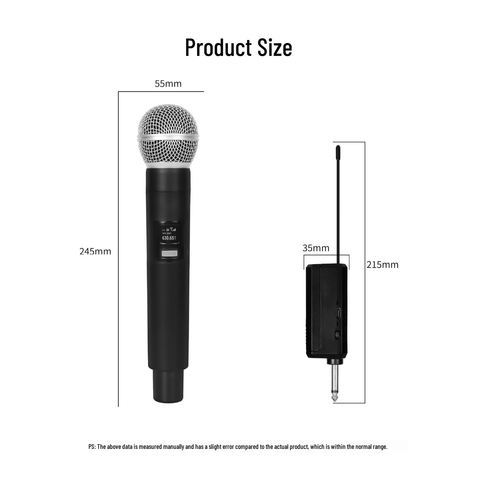 Rechargeable Wireless Handheld Microphone for Home KTV, Stage, and Live Performances
Rechargeable Wireless Handheld Microphone for Home KTV, Stage, and Live Performances