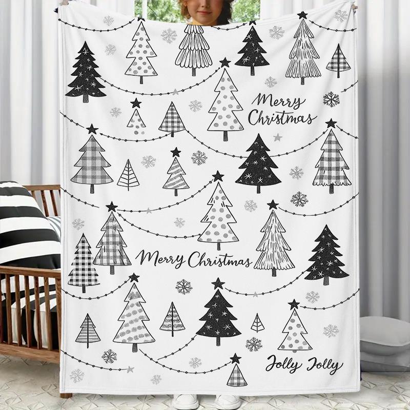Christmas tree, snowflake, and star patterned blanket, polyester fabric, machine washable, suitable for bedroom and living room. 70x100cm
Christmas tree, snowflake, and star patterned blanket, polyester fabric, machine washable, suitable for bedroom and living room. 70x100cm